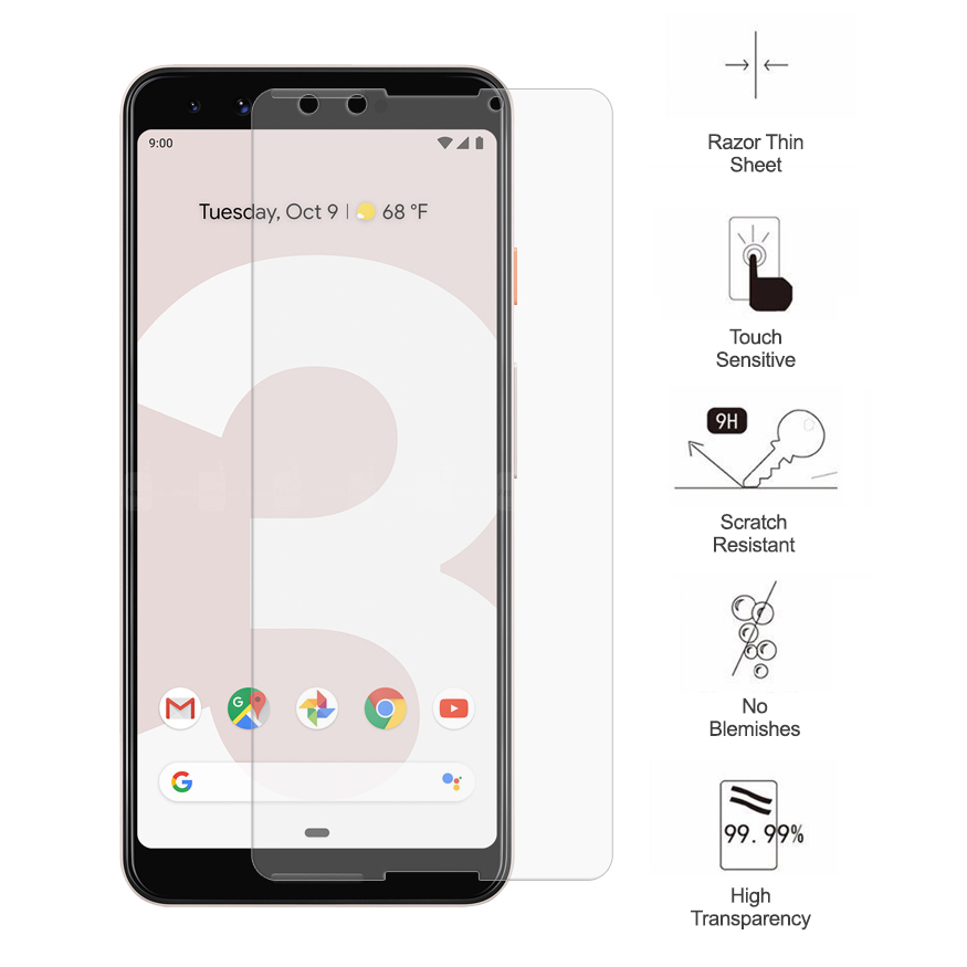 9H Tempered Glass Screen Protector for Google Pixel 3